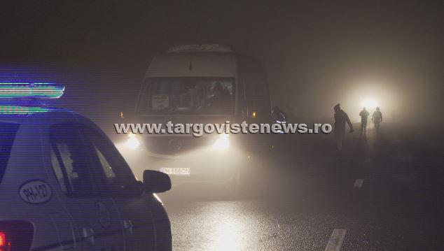 Accident grav pe drumul dintre Ploieşti şi Târgovişte! A depăşit în ceaţă şi a provocat dezastru