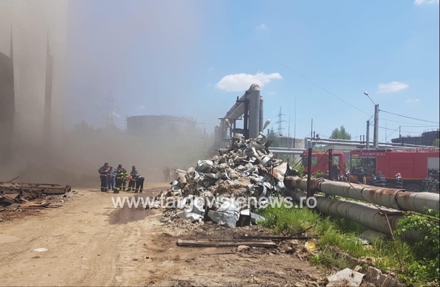 Incendiu la fosta termocentrală de la Doicești. ISU a emis mesaj RO-ALERT
