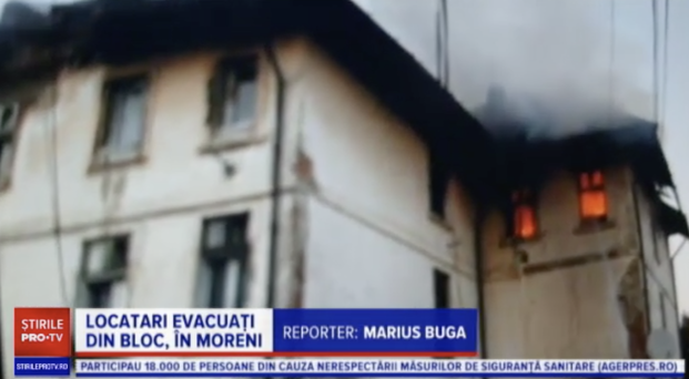 Incendiu în Moreni. Un bloc întreg a fost evacuat după ce un apartament a luat foc
