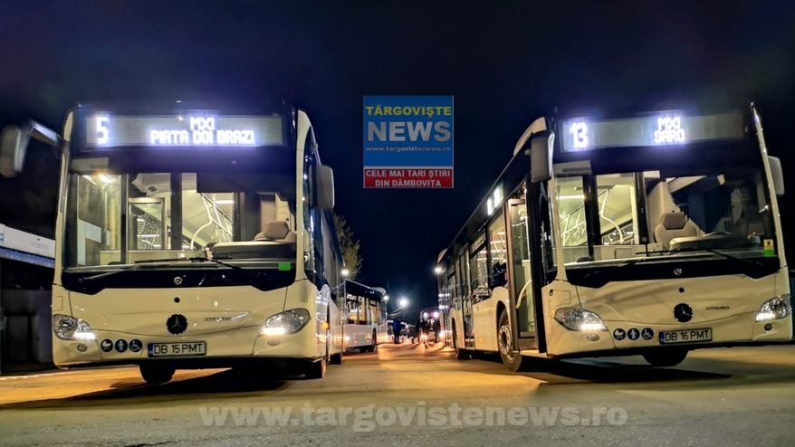 Târgovişte – În această dimineață, la ora 05.00, au intrat în circulație cele 28 de autobuze noi