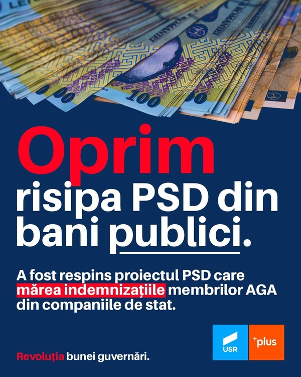 Senatorul Dragoş Popescu: “Am votat pentru respingerea unei inițiative a PSD care voia să crească indemnizația membrilor AGA din companiile de stat la 15% din salariul net al directorilor generali”