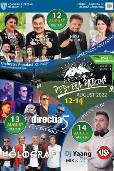 Festivalul „Peștera –Padina”, între 12 şi 14 august, în Bucegi