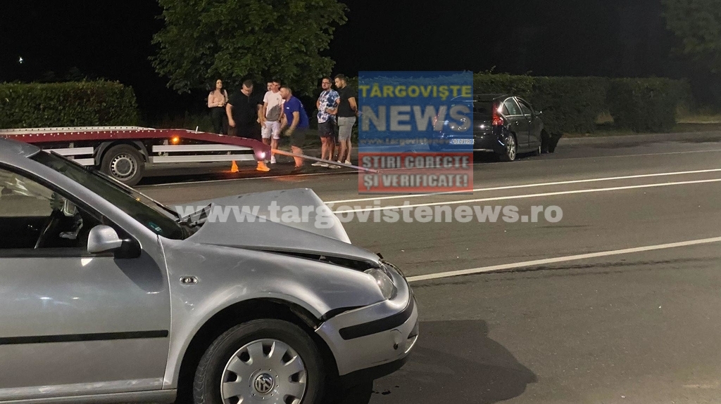 Accident lângă Dâmbovița Mall. Două mașini au fost grav avariate
