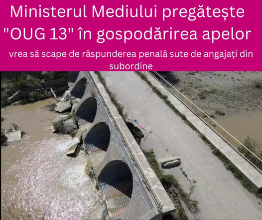 Senatorul Dragoş Popescu, Reper: “O adevărată ‘OUG 13’ pe gospodărirea apelor și protecția mediului”