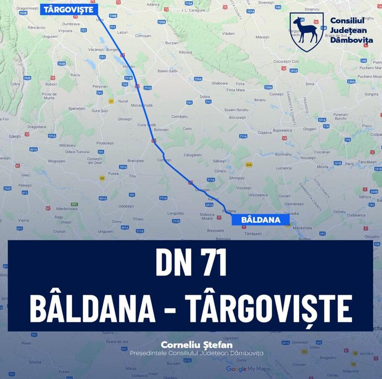 Oficialii CJ Dâmboviţa anunţă – A fost semnat contractul pentru lărgirea la 4 benzi a DN 71, Bâldana – Târgovişte