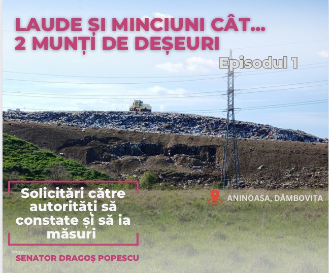 Senatorul Dragoș Popescu, semnal de alarmă de la depozitul de deșeuri de la Aninoasa – ”Sănătatea oamenilor este în pericol!”