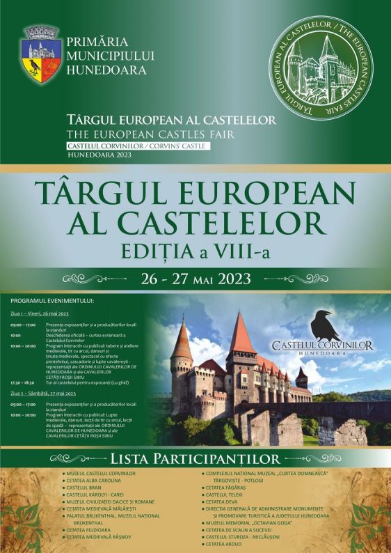Complexul Curtea Domnească promovează atracțiile turistice din județ la ”Târgul European al Castelelor”, la Hunedoara