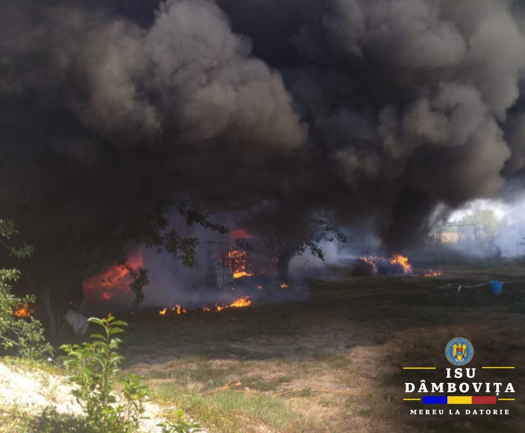 ACUM: Un incendiu de vegetatie a cuprins o anexa, la Ciocanesti