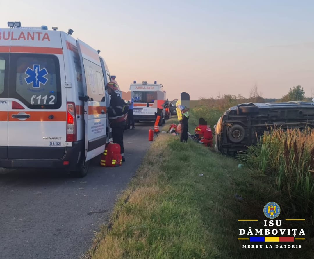 Accident cu 6 răniți, pe Autostrada București – Pitești