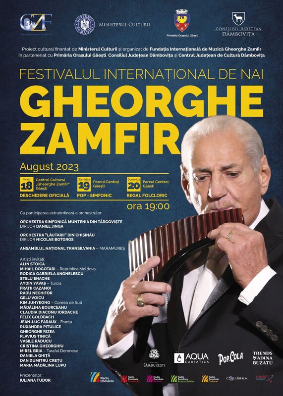 Eveniment cultural de excepție, la Găești: Festivalul Internațional de Nai ”Gheorghe Zamfir”