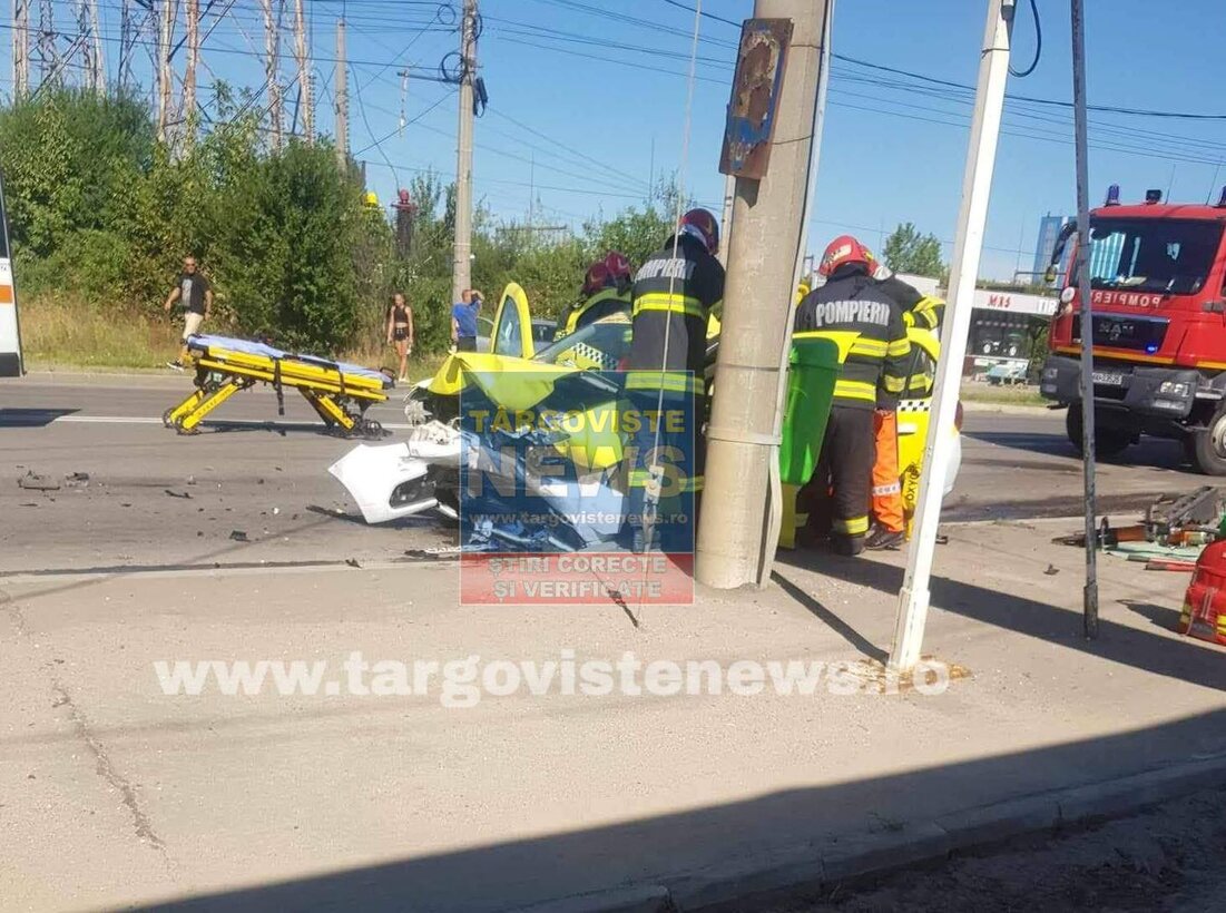 Accident pe Șoseaua Găești, în Târgoviște. Trei oameni sunt răniți