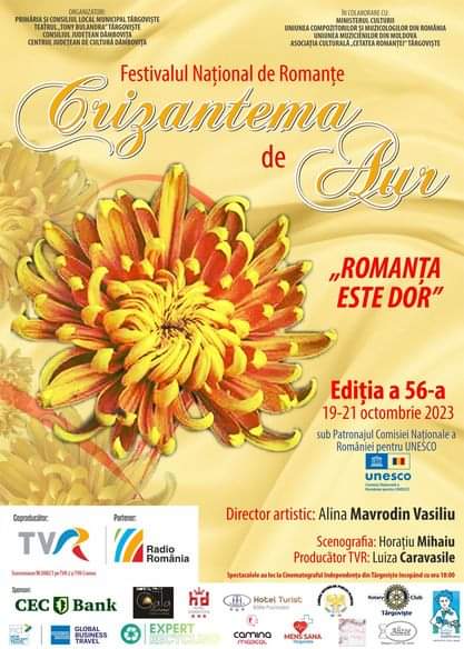 Festivalul Național de Interpretare și Creație a Romanței ”Crizantema de aur”, ne va bucura sufletele, între 19 și 21 octombrie, la Târgoviște