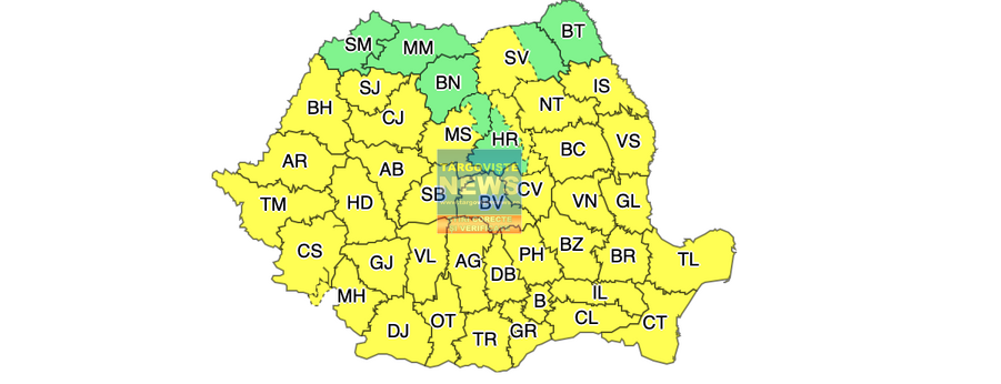 A fost emis un Cod galben pentru județul Dâmbovița. Ce spun meteorologii