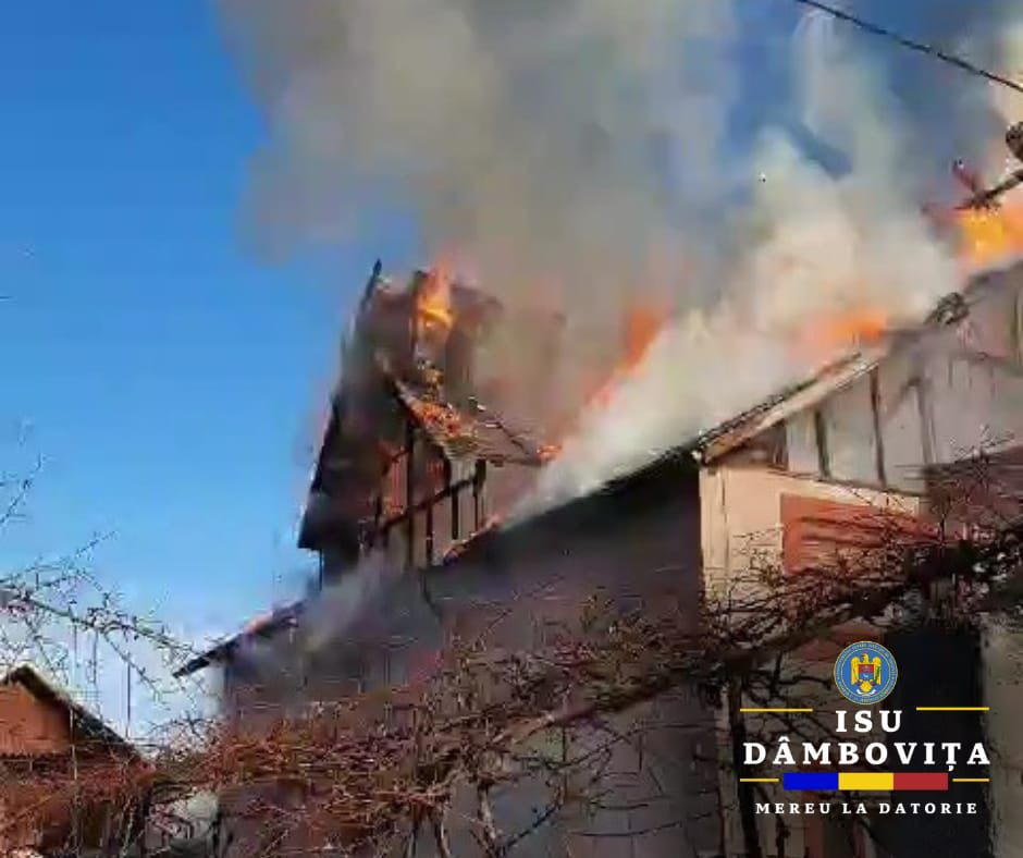 ACUM: Un incendiu de amploare a cuprins o locuinţă, la I.L.Caragiale