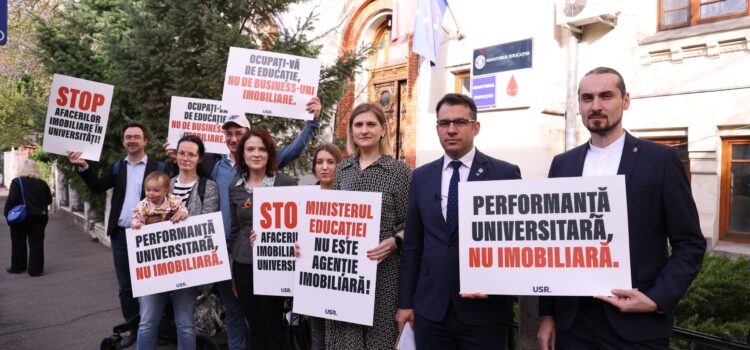 COMUNICAT DE PRESĂ: “Protest USR la Ministerul Educației împotriva OUG care transformă universitățile în dezvoltatori imobiliari”